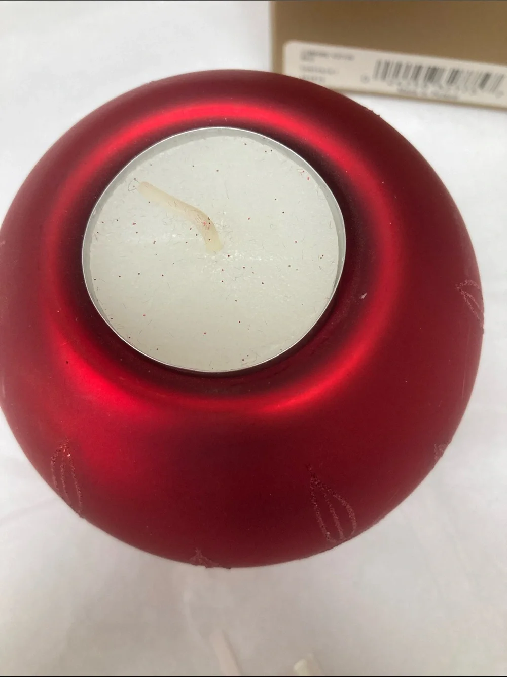 Waterford Red Frosted Round Tealight Holder